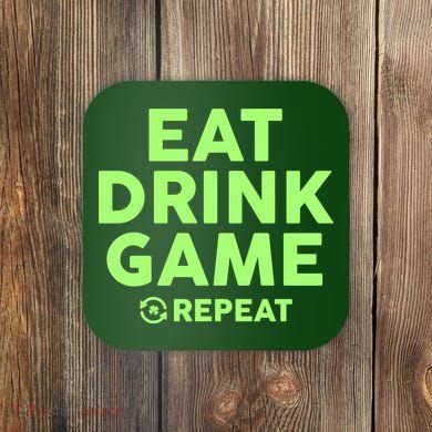 St Patrick's Day Eat Drink Game Repeat Coaster