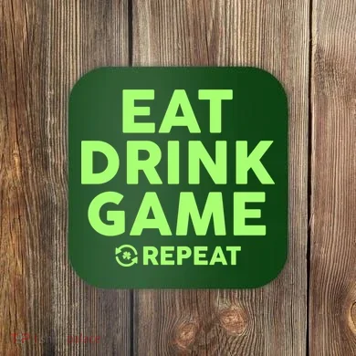 St Patrick's Day Eat Drink Game Repeat Coaster