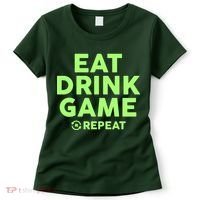 St Patrick's Day Eat Drink Game Repeat Women's T-Shirt thumb 0