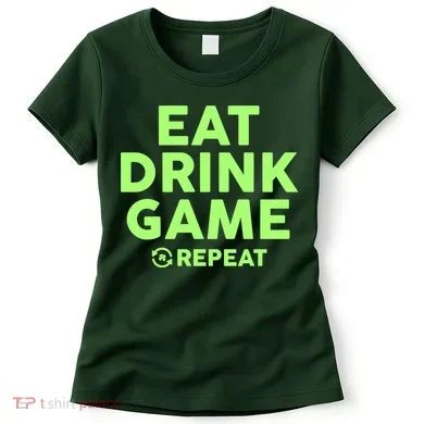 St Patrick's Day Eat Drink Game Repeat Women's T-Shirt