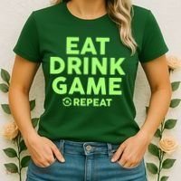 St Patrick's Day Eat Drink Game Repeat Women's T-Shirt thumb 2