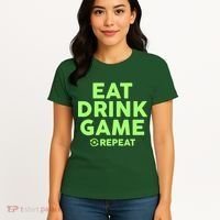 St Patrick's Day Eat Drink Game Repeat Women's T-Shirt thumb 4