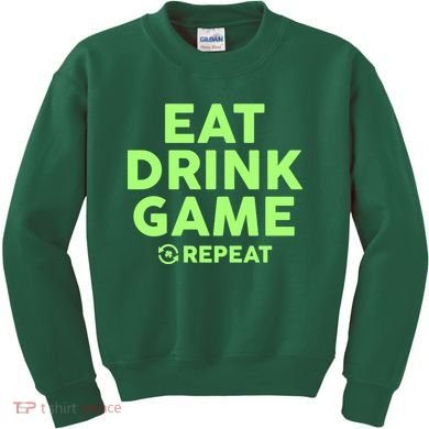 St Patrick's Day Eat Drink Game Repeat Kids Sweatshirt