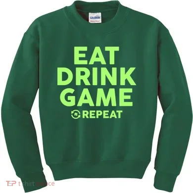 St Patrick's Day Eat Drink Game Repeat Kids Sweatshirt