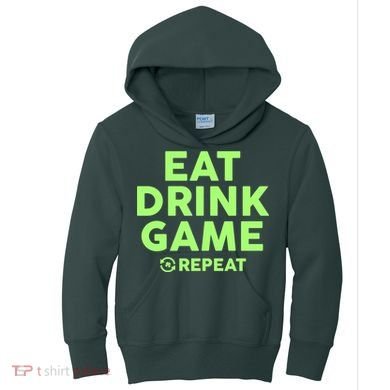 St Patrick's Day Eat Drink Game Repeat Kids Hoodie