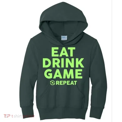 St Patrick's Day Eat Drink Game Repeat Kids Hoodie
