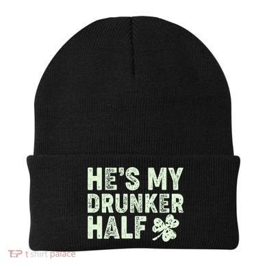 St Patrick's Day He's My Drunker Half Matching Couple's Beanie