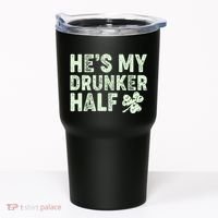 St Patrick's Day He's My Drunker Half Matching Couple's Tumbler thumb 0