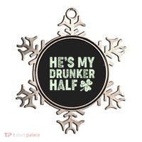 St Patrick's Day He's My Drunker Half Matching Couple's Ornament thumb 0