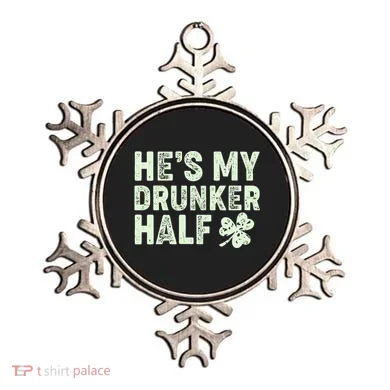 St Patrick's Day He's My Drunker Half Matching Couple's Ornament