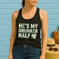 St Patrick's Day He's My Drunker Half Matching Couple's Women's Tank Top thumb 2