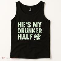 St Patrick's Day He's My Drunker Half Matching Couple's Tank Top thumb 2