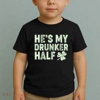 St Patrick's Day He's My Drunker Half Matching Couple's Toddler T-Shirt thumb 2