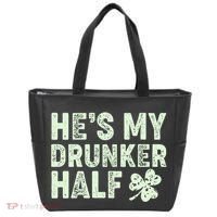St Patrick's Day He's My Drunker Half Matching Couple's Tote Bag thumb 0