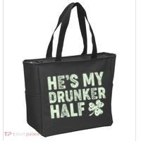 St Patrick's Day He's My Drunker Half Matching Couple's Tote Bag thumb 2