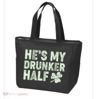 St Patrick's Day He's My Drunker Half Matching Couple's Tote Bag thumb 3