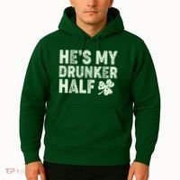 St Patrick's Day He's My Drunker Half Matching Couple's Hoodie thumb 2