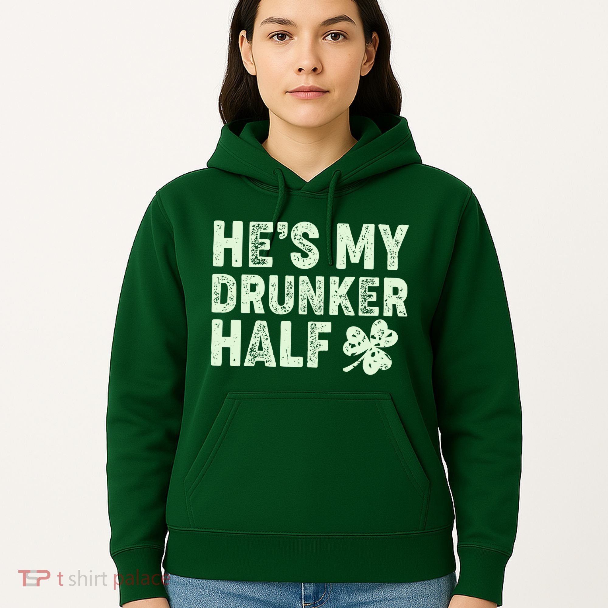 St Patrick's Day He's My Drunker Half Matching Couple's Hoodie