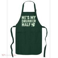 St Patrick's Day He's My Drunker Half Matching Couple's Apron thumb 0
