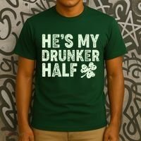 St Patrick's Day He's My Drunker Half Matching Couple's T-Shirt thumb 3
