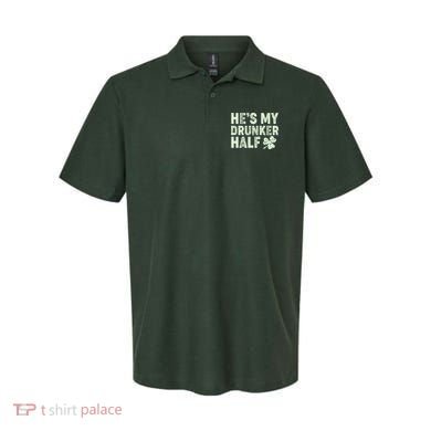 St Patrick's Day He's My Drunker Half Matching Couple's Polo