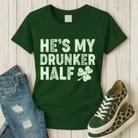 St Patrick's Day He's My Drunker Half Matching Couple's Women's T-Shirt thumb 3