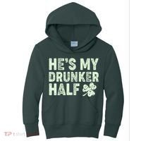St Patrick's Day He's My Drunker Half Matching Couple's Kids Hoodie thumb 0