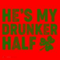 St Patrick's Day He's My Drunker Half Matching Couple's Santa Hat thumb 1