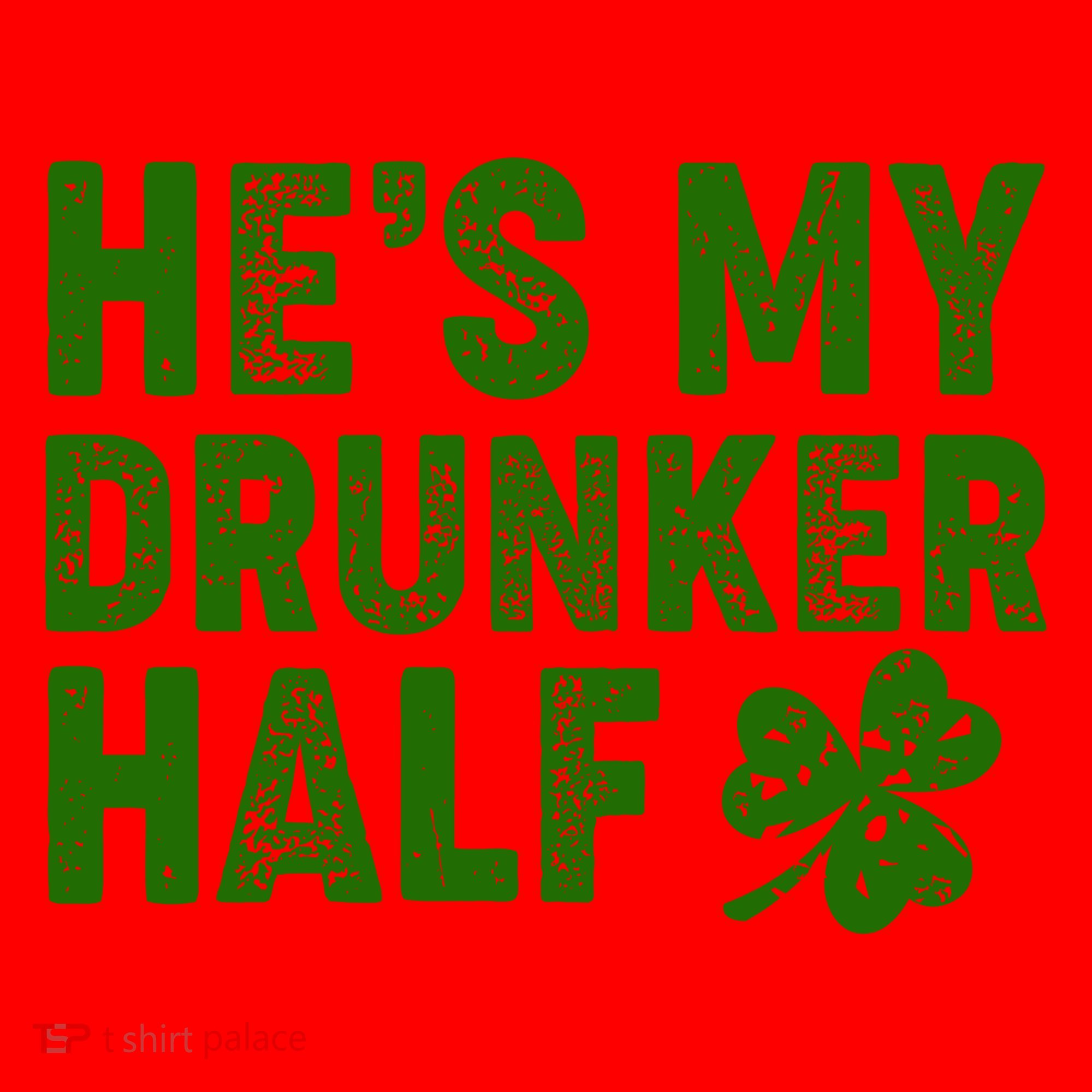St Patrick's Day He's My Drunker Half Matching Couple's Santa Hat