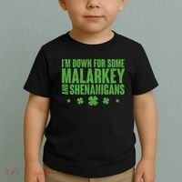 St Patrick's Day I'm Down For Some Malarkey And Shenanigans Toddler T-Shirt thumb 2