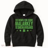 St Patrick's Day I'm Down For Some Malarkey And Shenanigans Kids Hoodie thumb 0