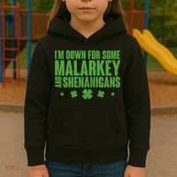 St Patrick's Day I'm Down For Some Malarkey And Shenanigans Kids Hoodie thumb 3