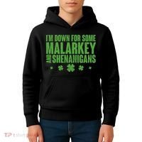 St Patrick's Day I'm Down For Some Malarkey And Shenanigans Kids Hoodie thumb 4