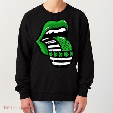 St Patricks Day Irish American Shamrock Flag Paddy Women's Sweatshirt