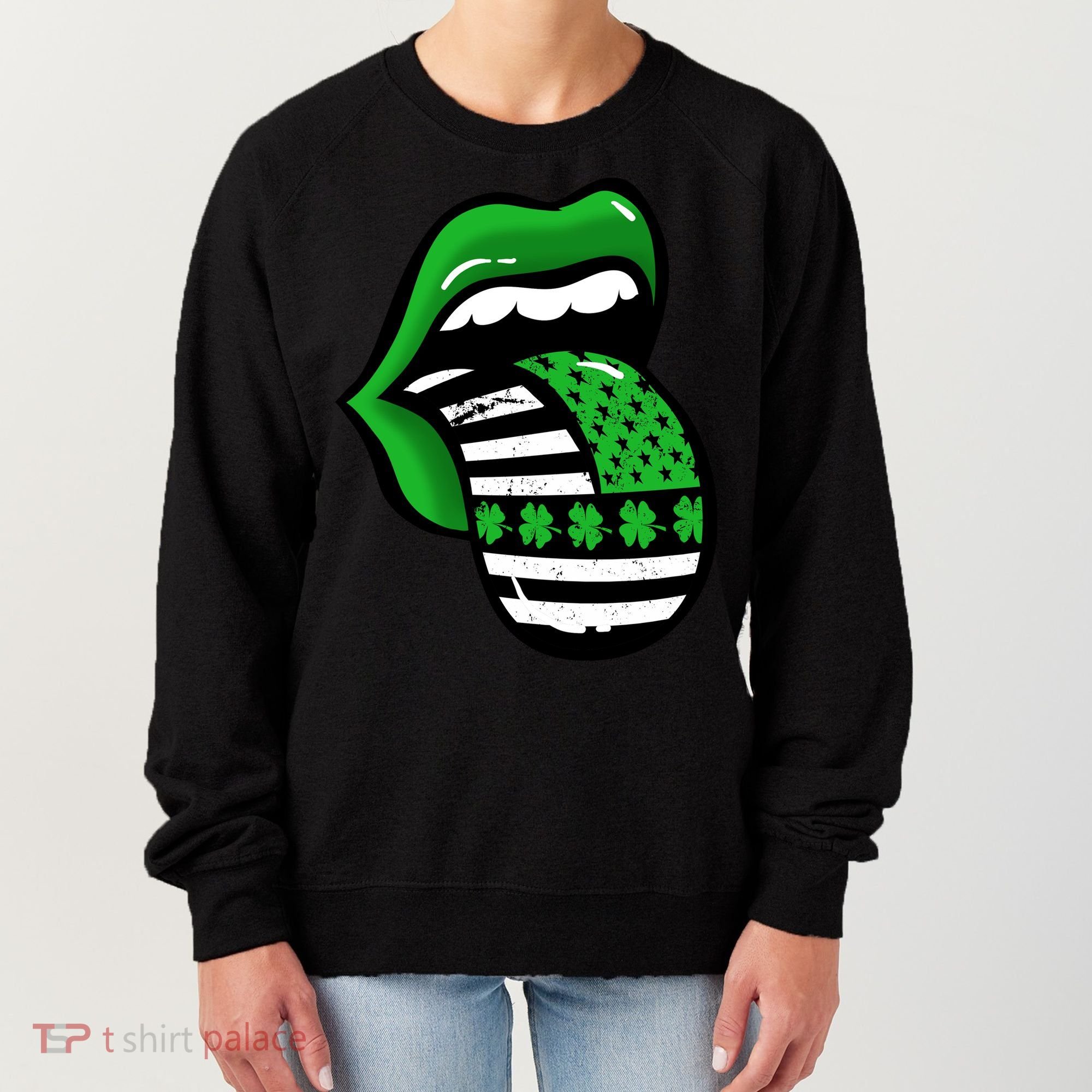 St Patricks Day Irish American Shamrock Flag Paddy Women's Sweatshirt