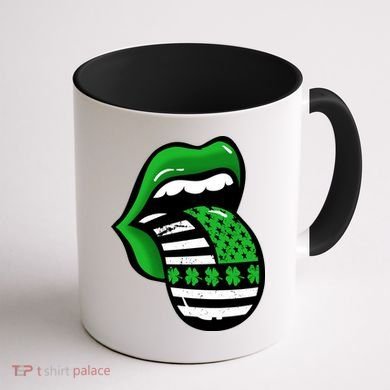 St Patricks Day Irish American Shamrock Flag Paddy Coffee Mug back