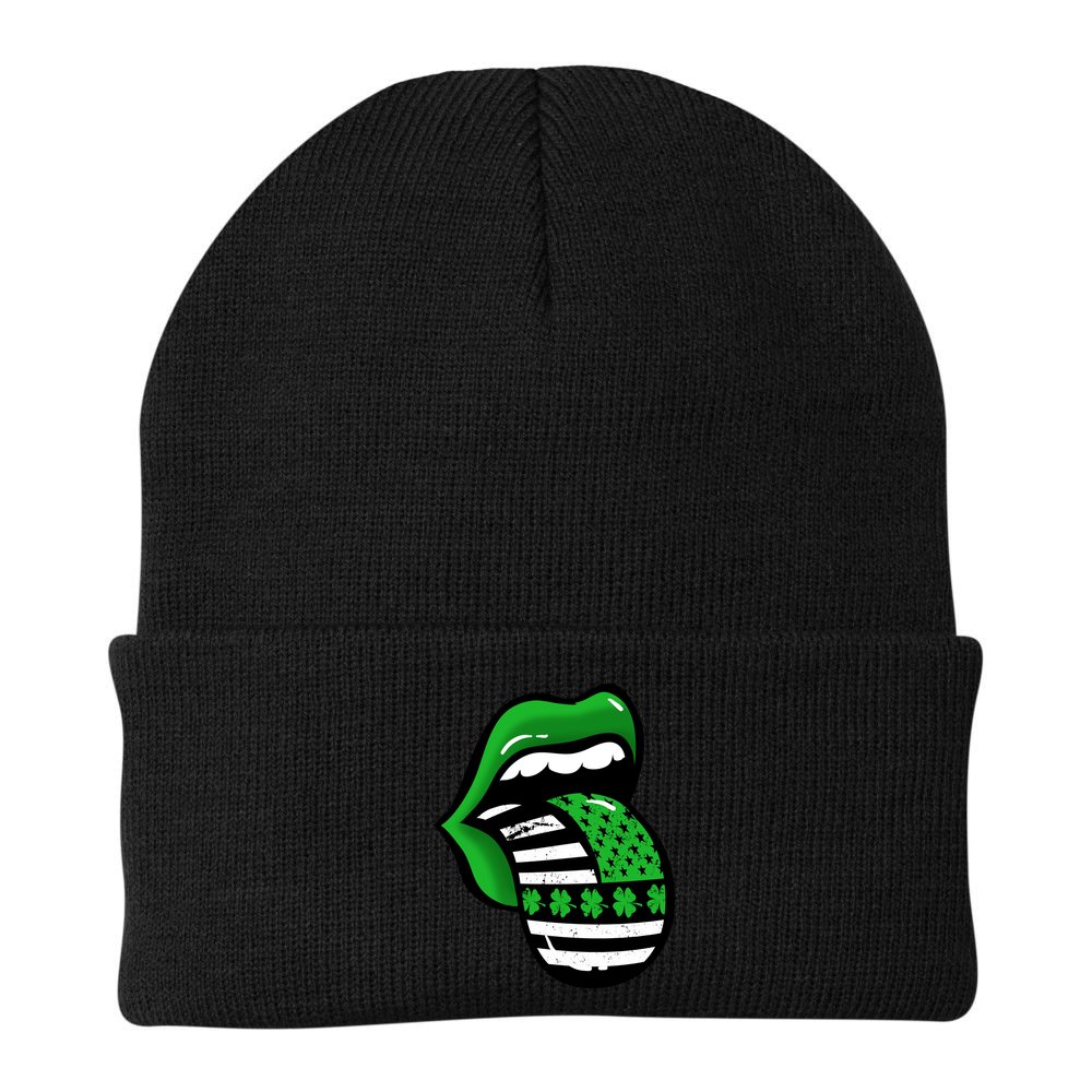 St Patricks Day Irish American Shamrock Flag Paddy Beanie