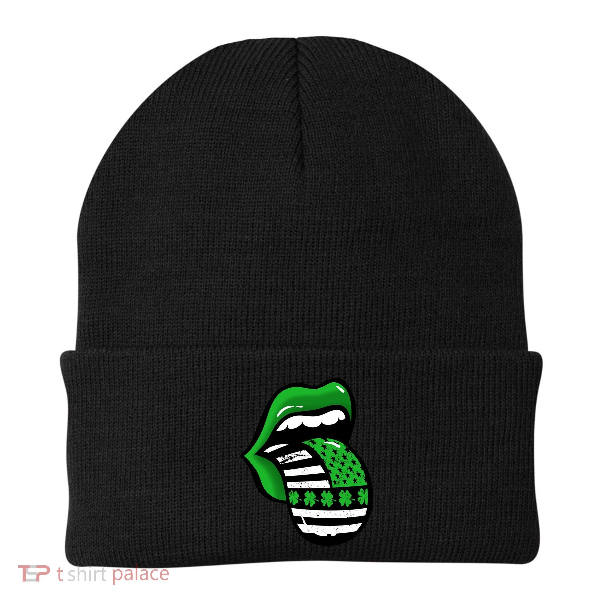 St Patricks Day Irish American Shamrock Flag Paddy Beanie
