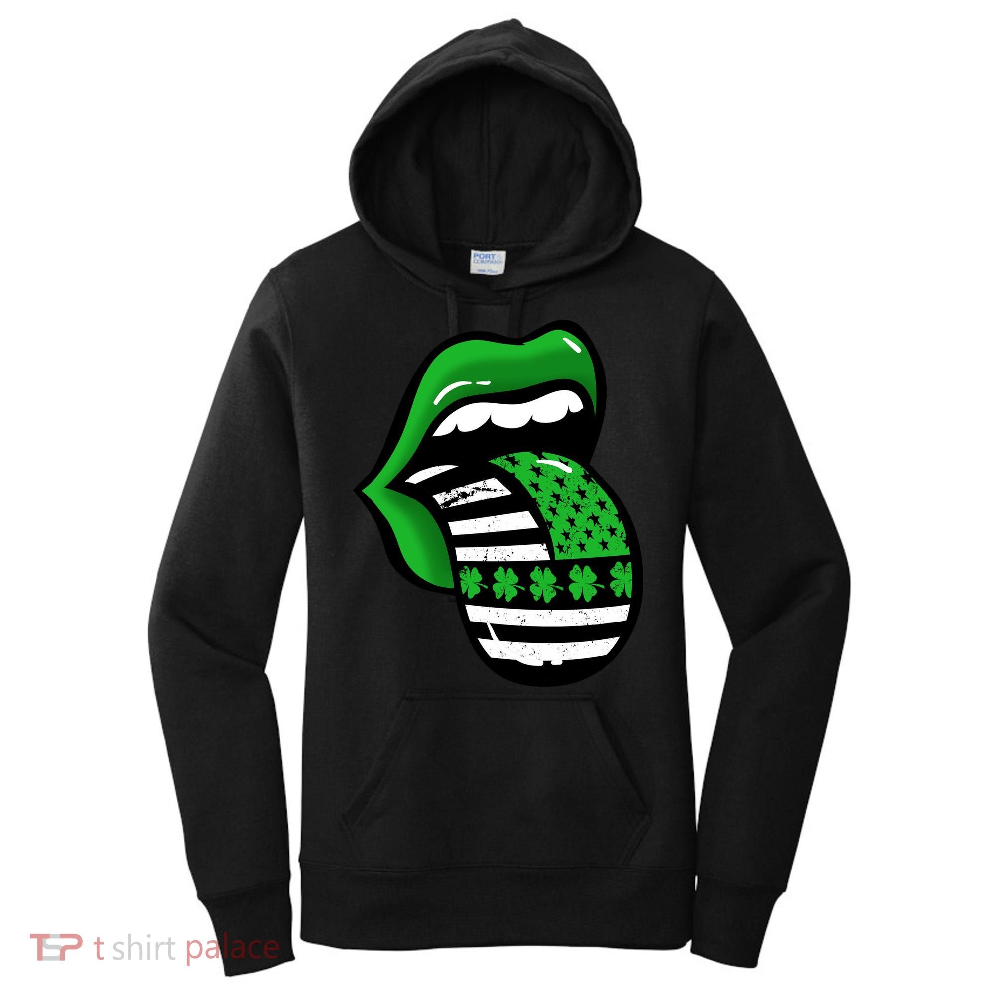 St Patricks Day Irish American Shamrock Flag Paddy Women's Hoodie