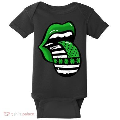 St Patricks Day Irish American Shamrock Flag Paddy Baby Bodysuit