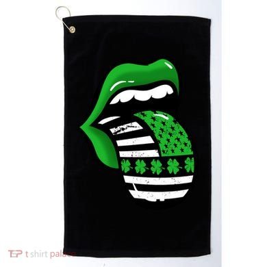 St Patricks Day Irish American Shamrock Flag Paddy Golf Towel