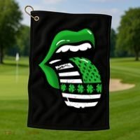 St Patricks Day Irish American Shamrock Flag Paddy Golf Towel thumb 1
