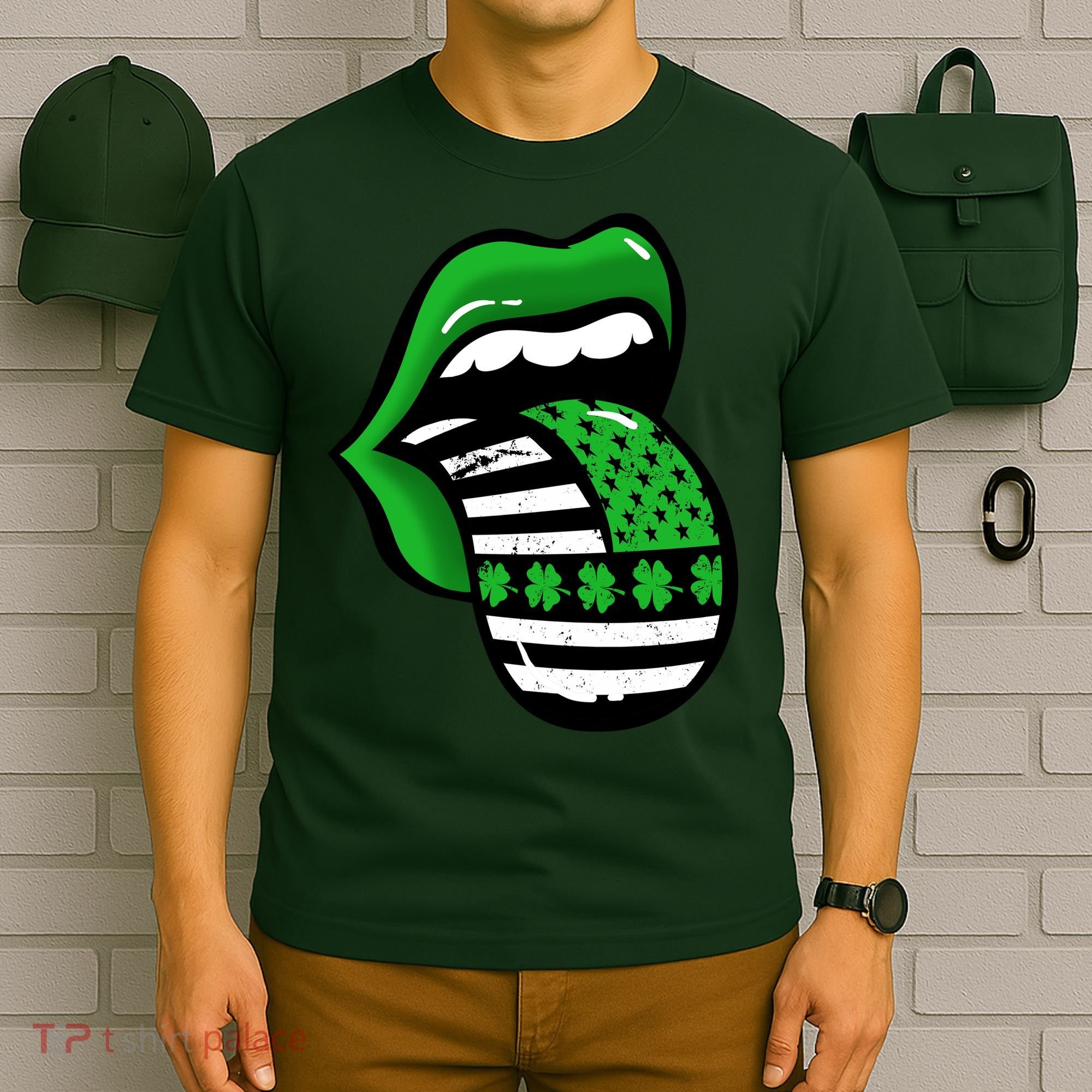 St Patricks Day Irish American Shamrock Flag Paddy T-Shirt