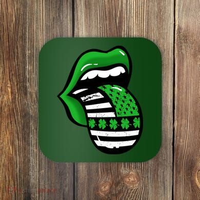 St Patricks Day Irish American Shamrock Flag Paddy Coaster