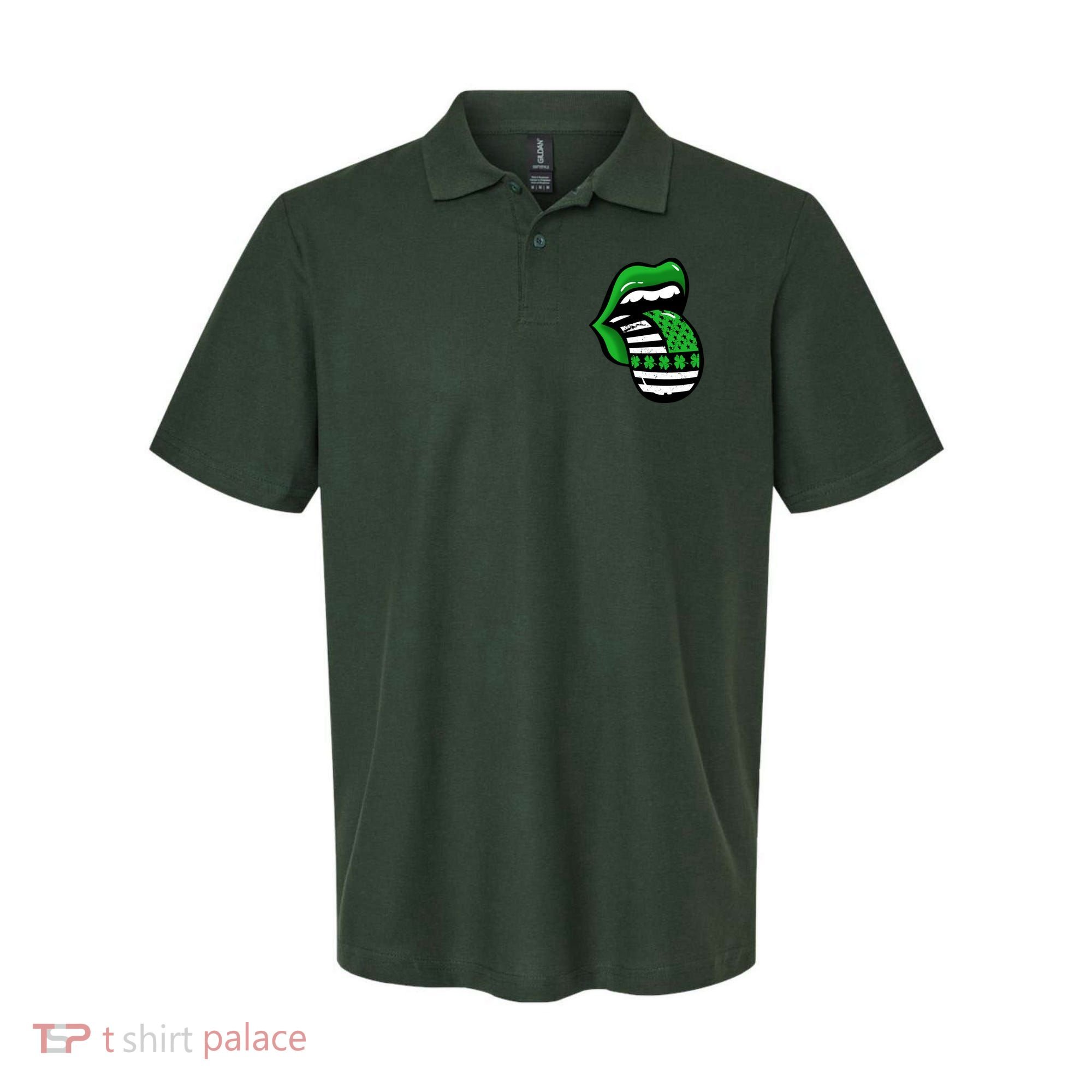 St Patricks Day Irish American Shamrock Flag Paddy Polo
