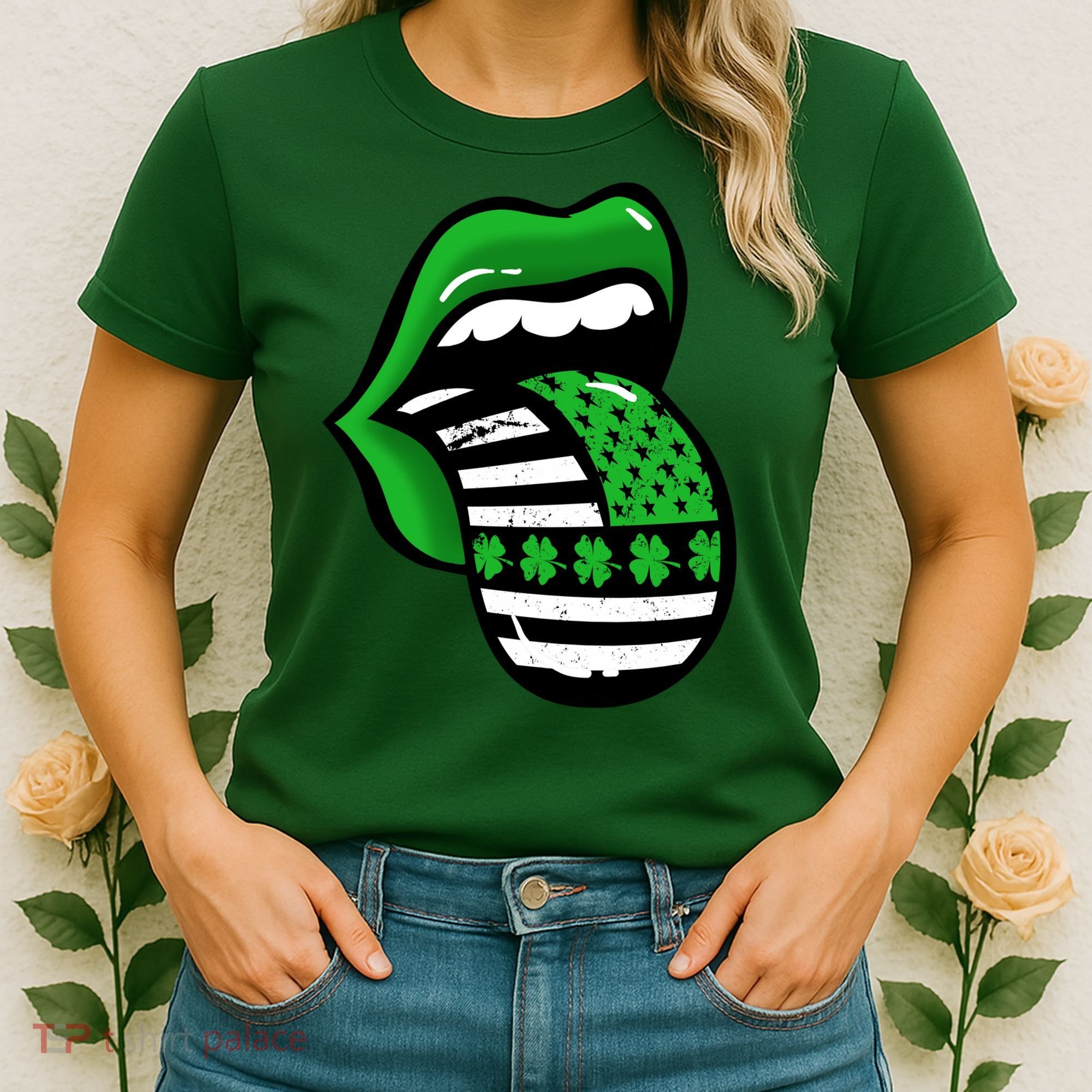 St Patricks Day Irish American Shamrock Flag Paddy Women's T-Shirt