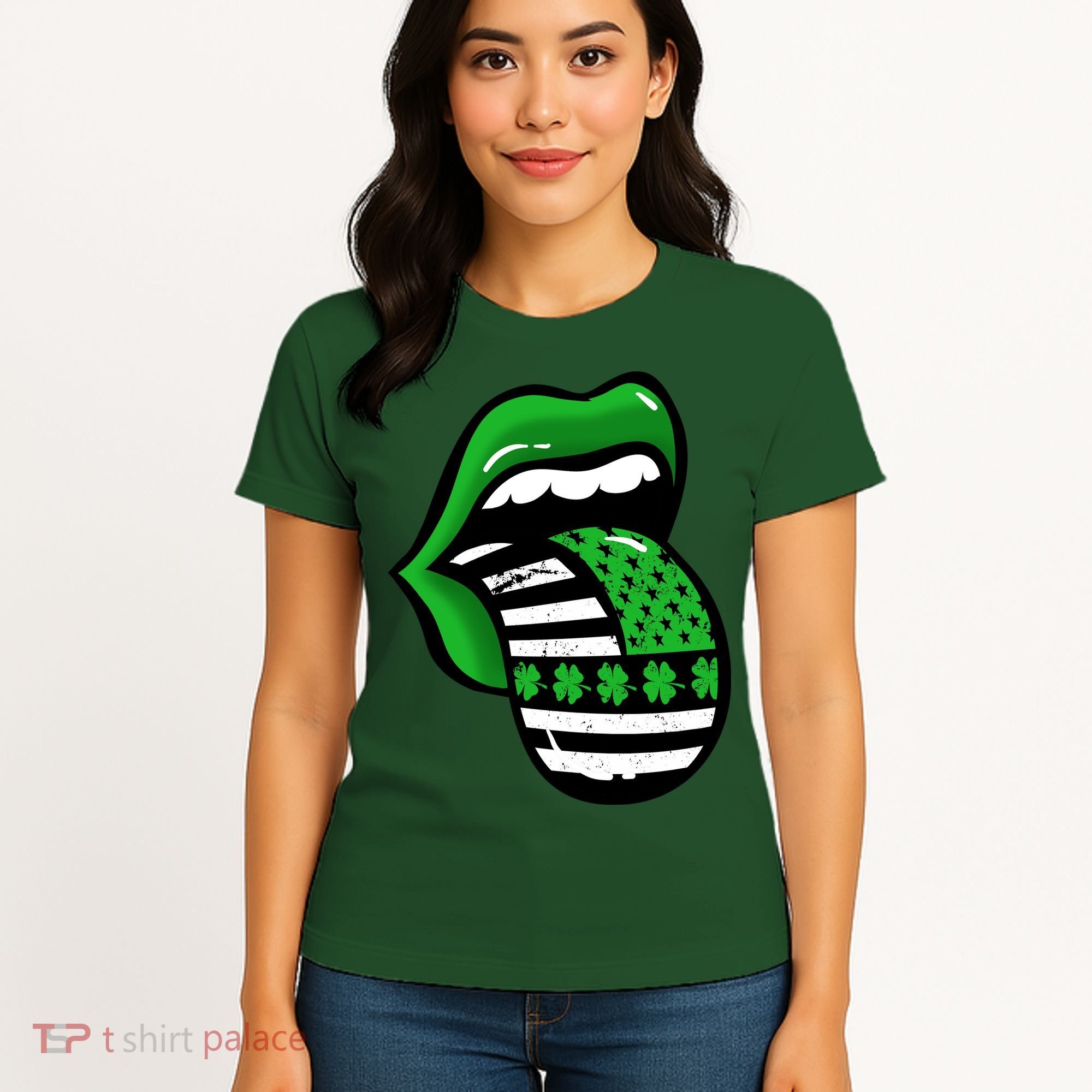 St Patricks Day Irish American Shamrock Flag Paddy Women's T-Shirt