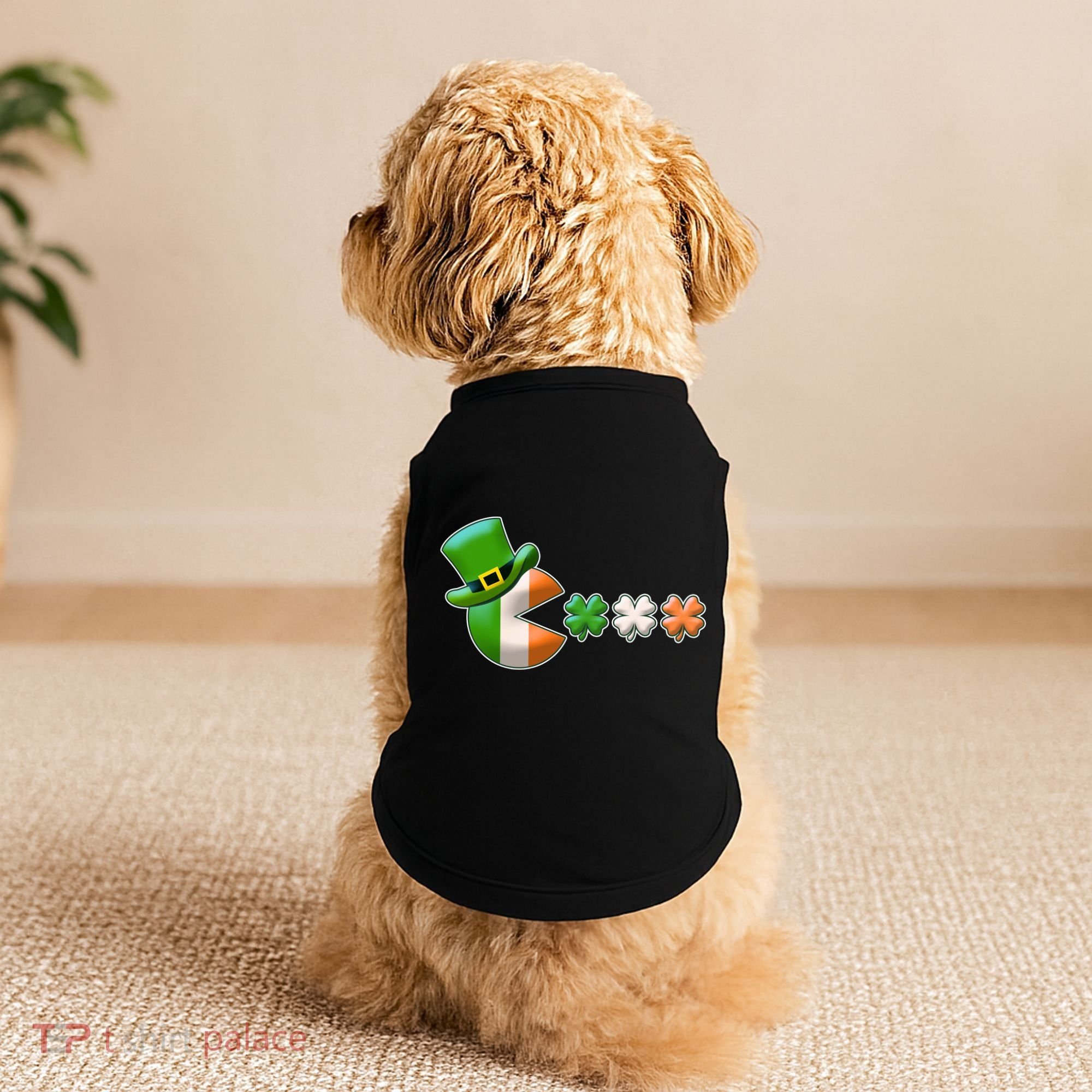 St Patrick's Day Irish Flag Pac Man Shamrocks Doggie Tank