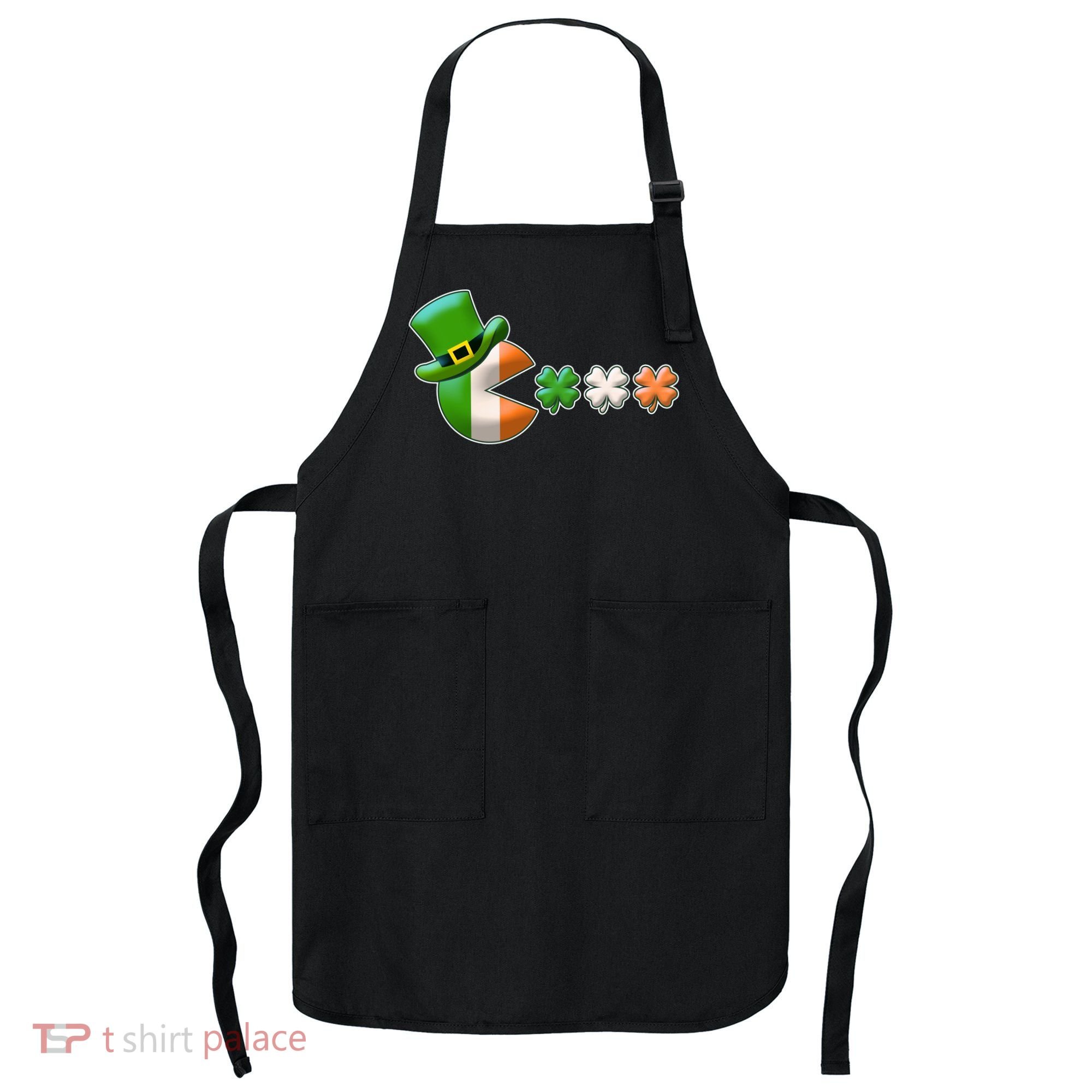 St Patrick's Day Irish Flag Pac Man Shamrocks Apron