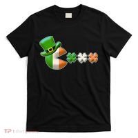 St Patrick's Day Irish Flag Pac Man Shamrocks T-Shirt thumb 0